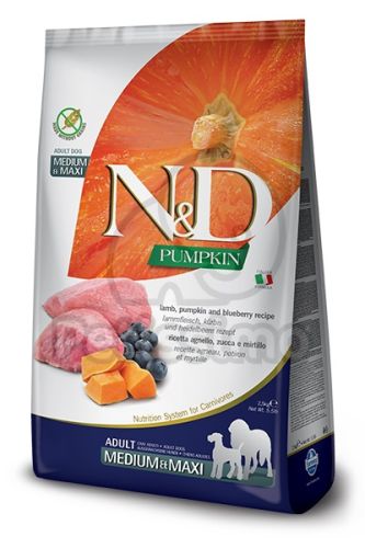 N&D Pumpkin Dog Adult Medium & Maxi Lamb & Blueberry  12 kg