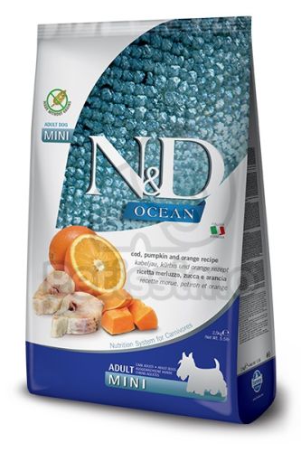 N&D Ocean Dog Adult Mini Codfish, Pumpkin & Orange  7 kg