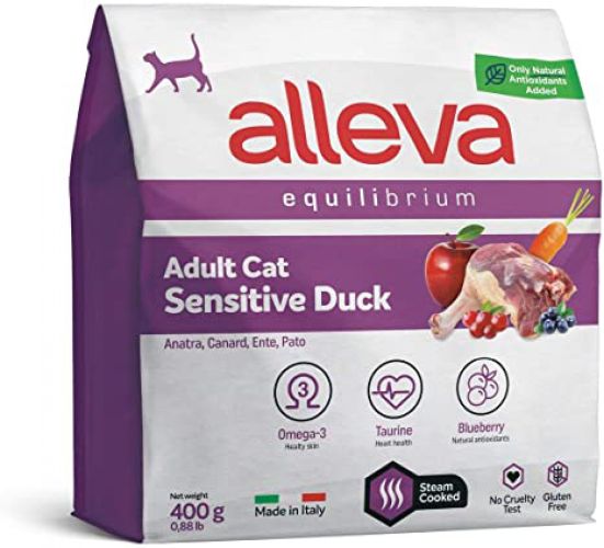 Alleva Equilibrium Adult Cat Sensitive - kacsa  400 g