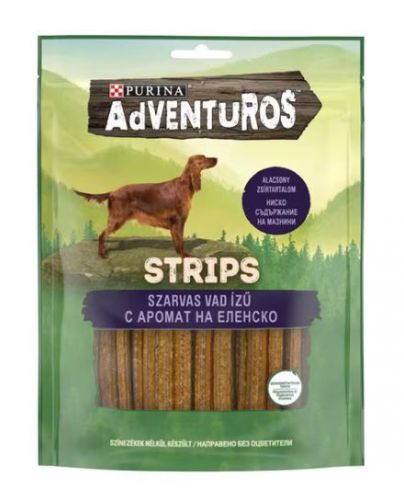 Purina Adventuros Strips Szarvas, vad ízű kutya jutalomfalat  90 g