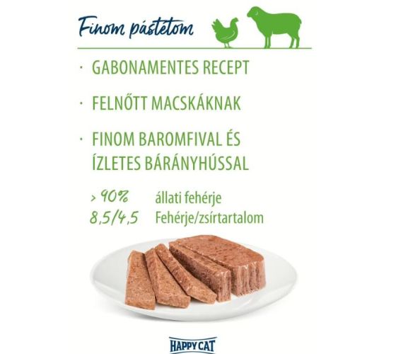 Happy Cat Minkas Duo - szárnyas és bárány pástétom 16 x  100 g