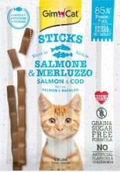 GimCat Sticks lazac és tőkehal 4 x  1 db