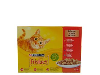 Friskies nedves macskaeledel szószban - csirkével, marhával, báránnyal, kacsával 12 x  85 g