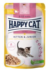Happy Cat pouch szósz kitten-junior baromfi macskák részére  85 g
